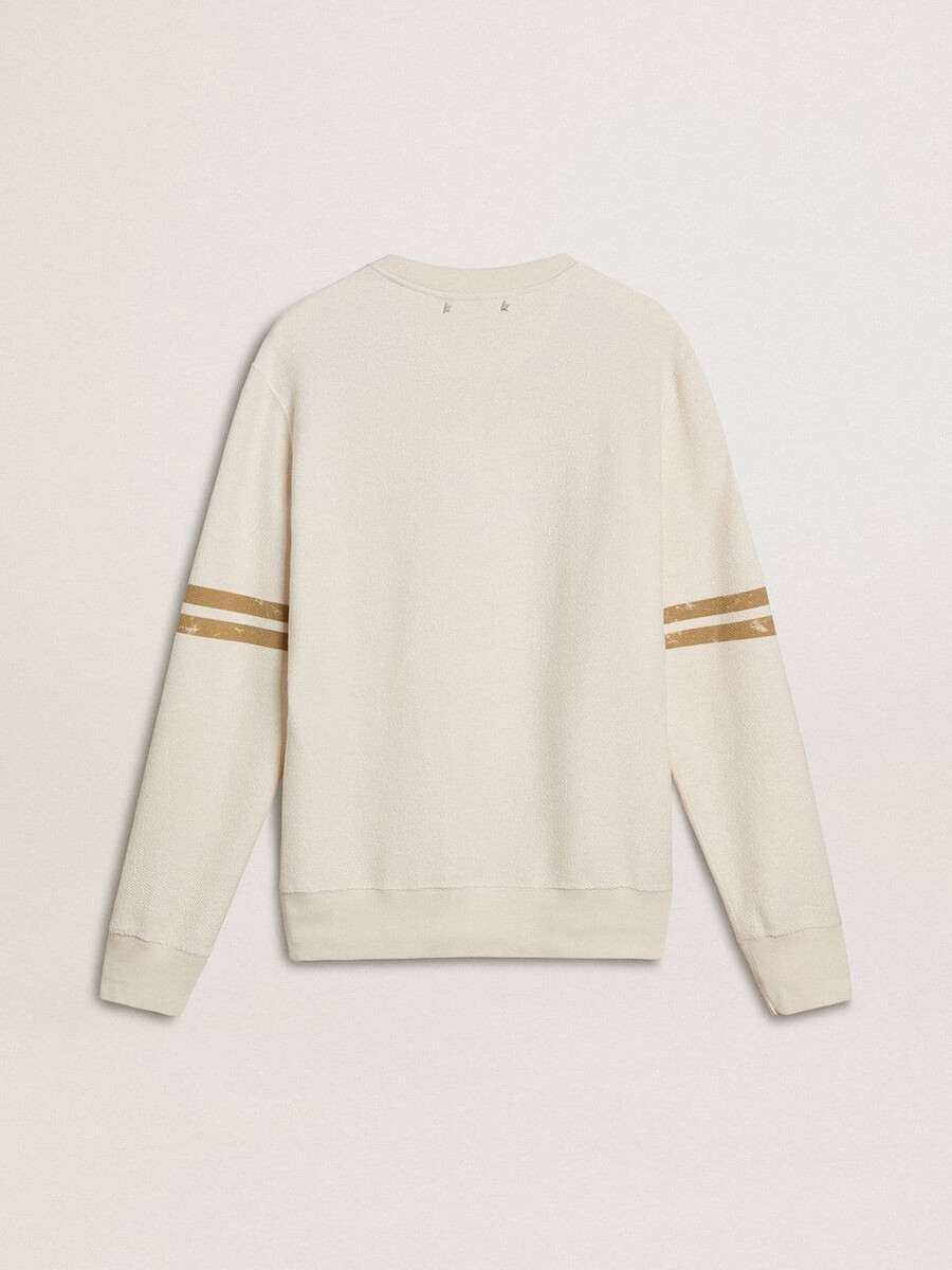 weißes herren-sweatshirt aus baumwolle mit frontdruck