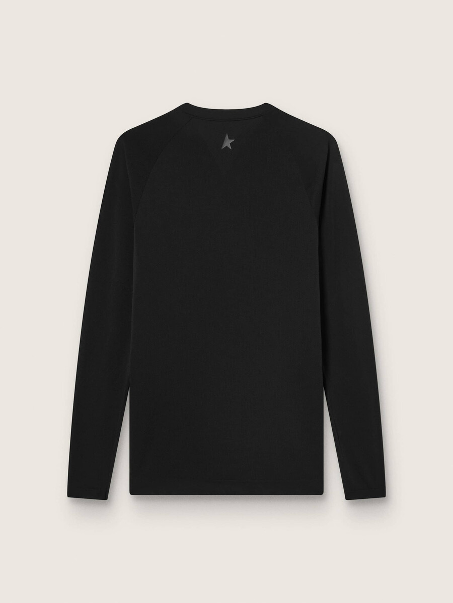 schwarzes herren-langarm-sporttop