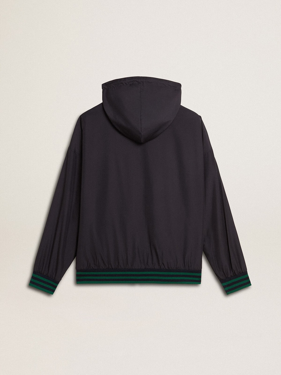 grünes und blaues wendbares kapuzensweatshirt für herren