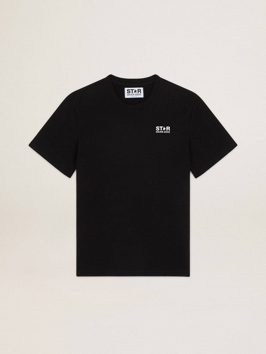 t-shirt aus der black star collection mit kontrastierendem weißen logo und stern