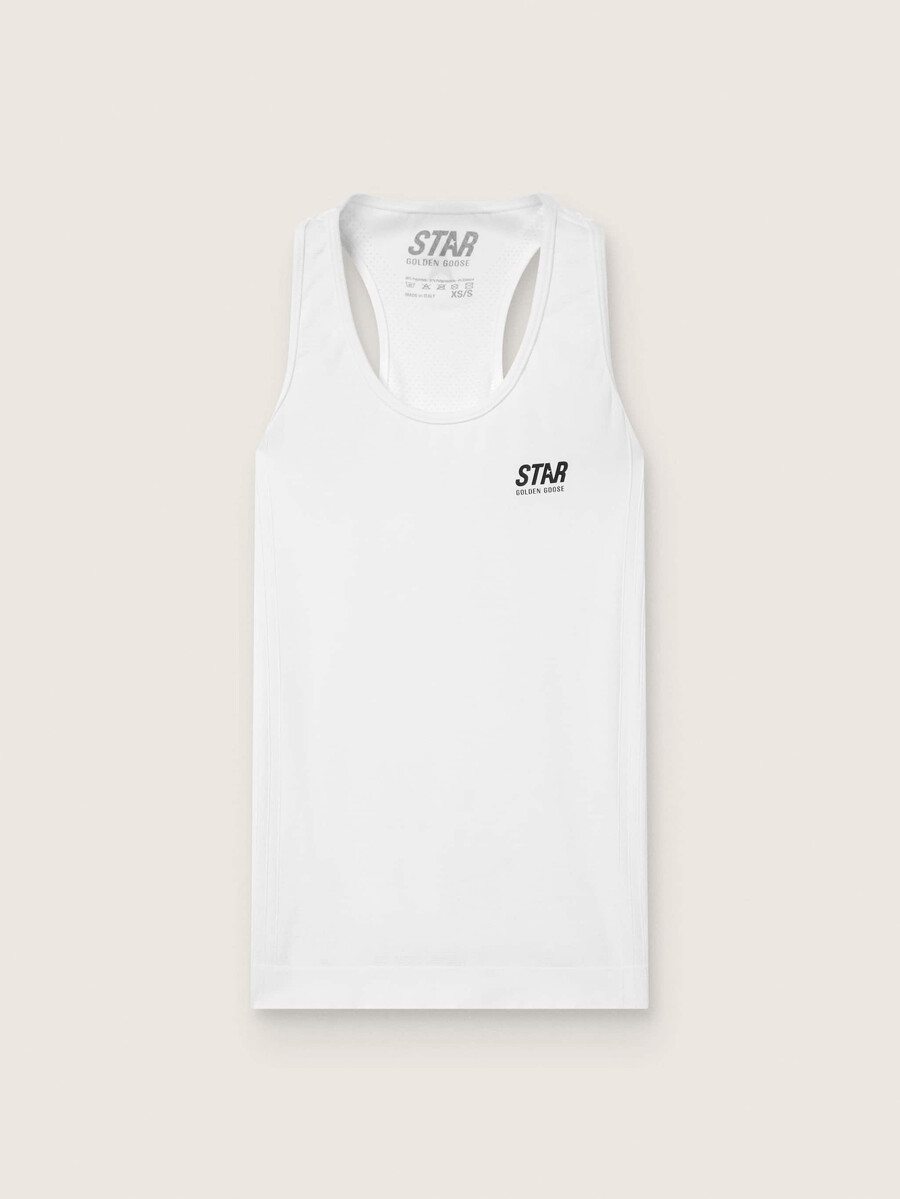 weißes sport-tanktop für damen