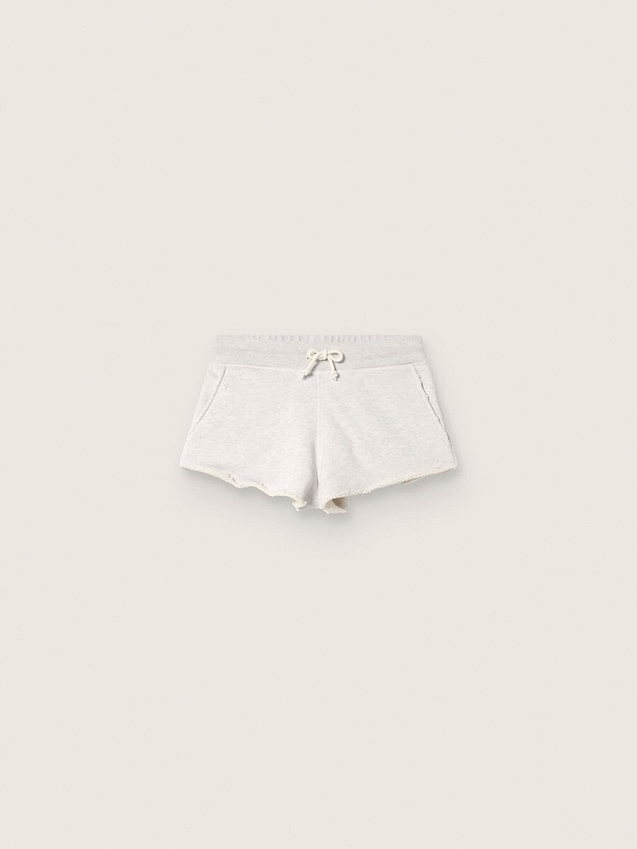 sternen-damenshorts aus grau-meliertem fleece
