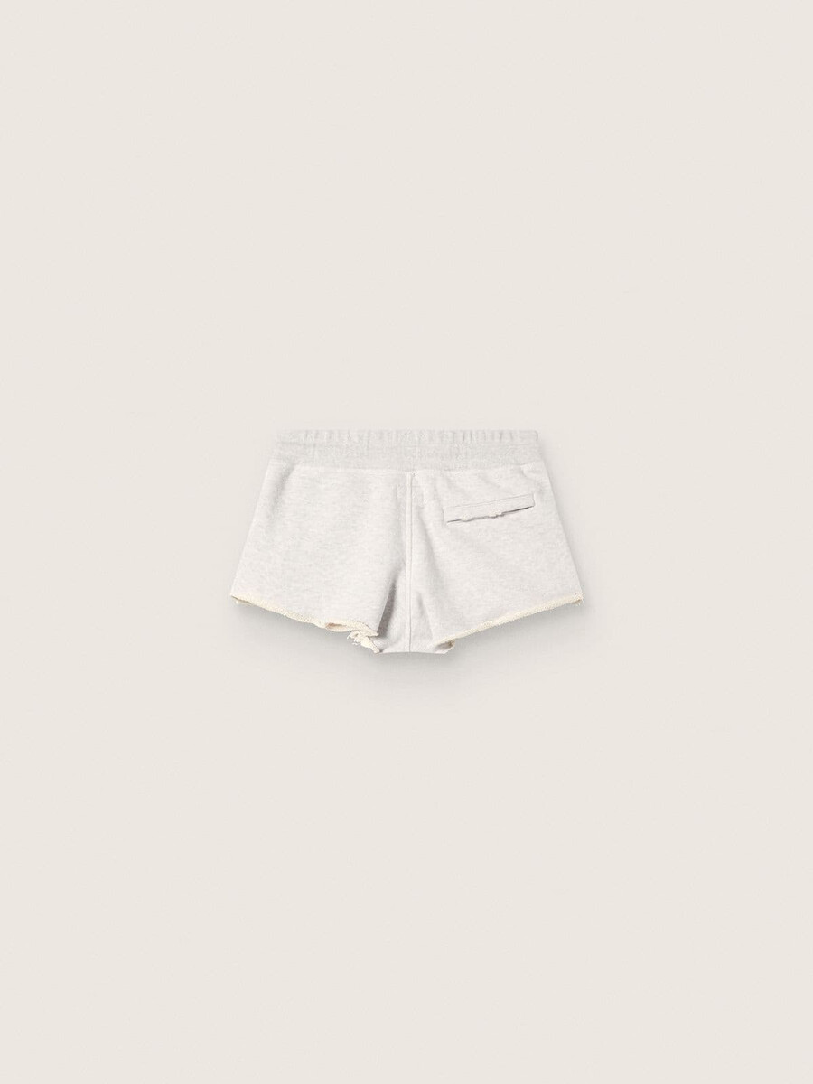 sternen-damenshorts aus grau-meliertem fleece