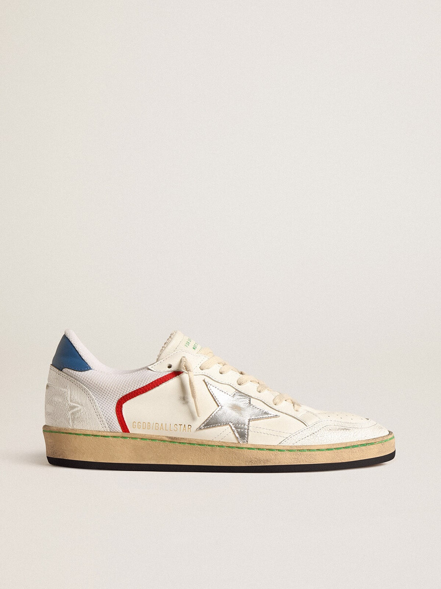 ball star aus nappaleder und mesh mit silbernem metallic-lederstern