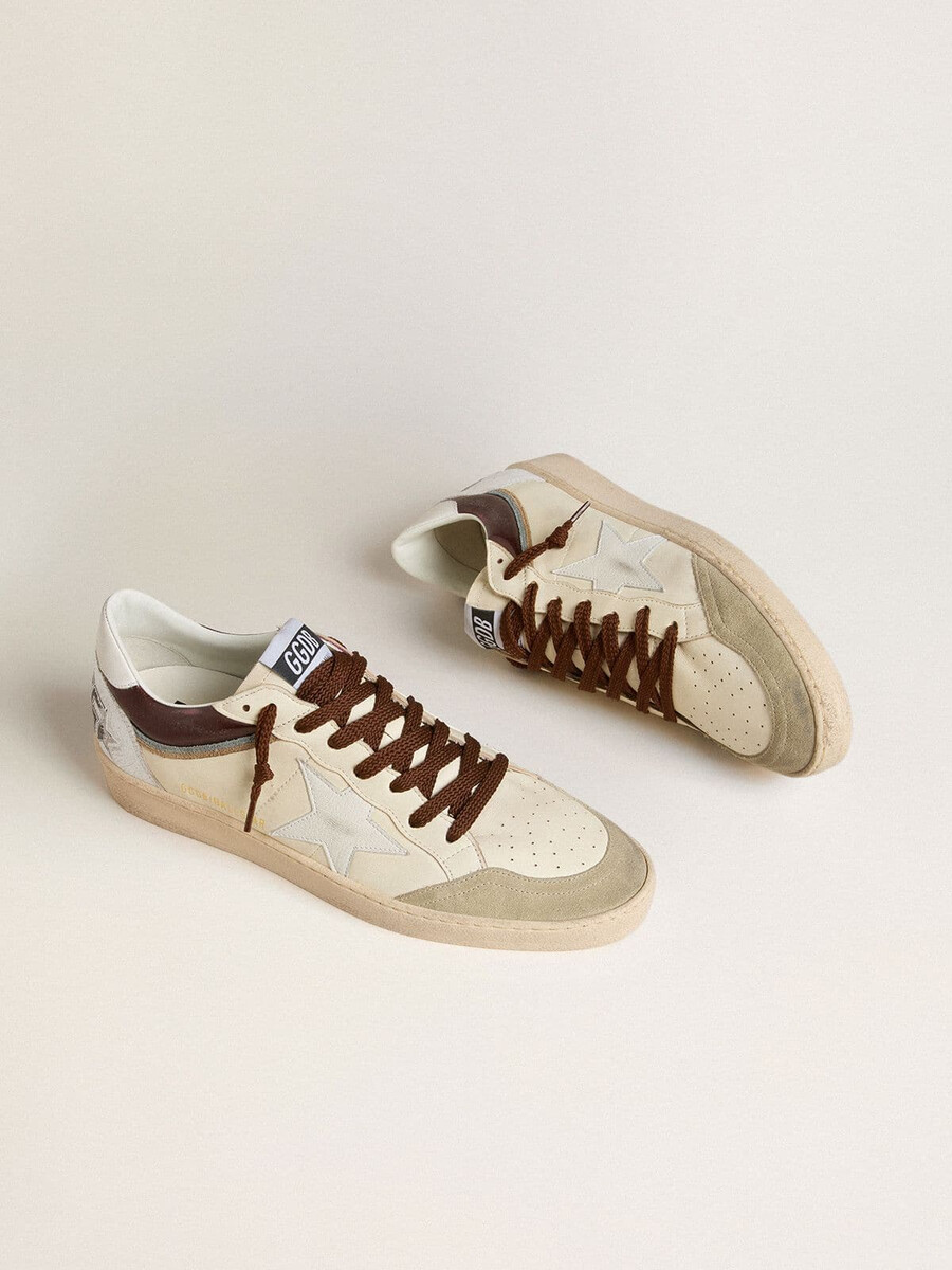 ball star ltd herren-schuh aus nappaleder mit nappa-stern und fersenlasche aus leder.