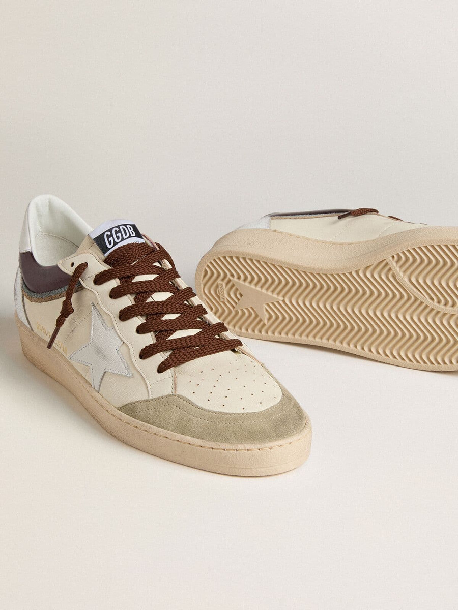 ball star ltd herren-schuh aus nappaleder mit nappa-stern und fersenlasche aus leder.