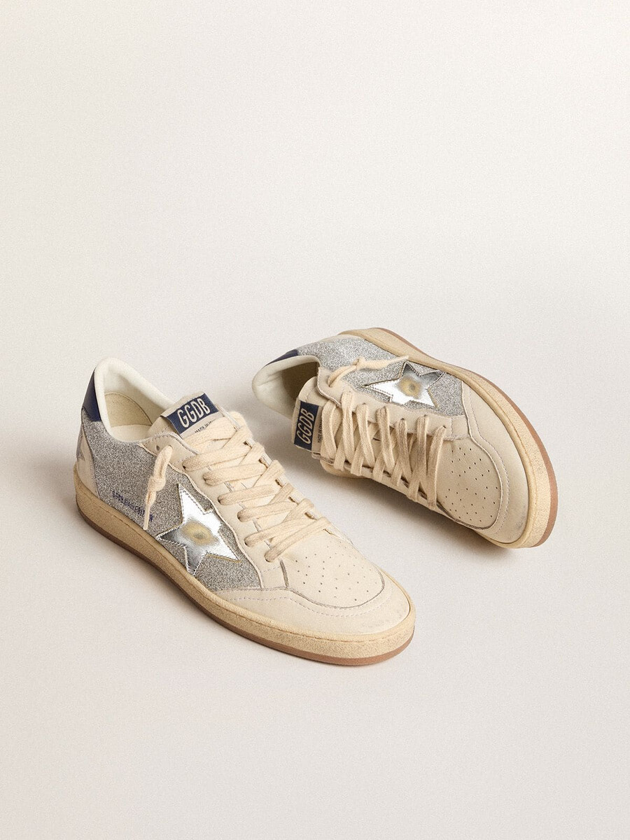 ball star ltd damenschuh aus swarovski-kristallen und leder mit goldlaminiertem stern