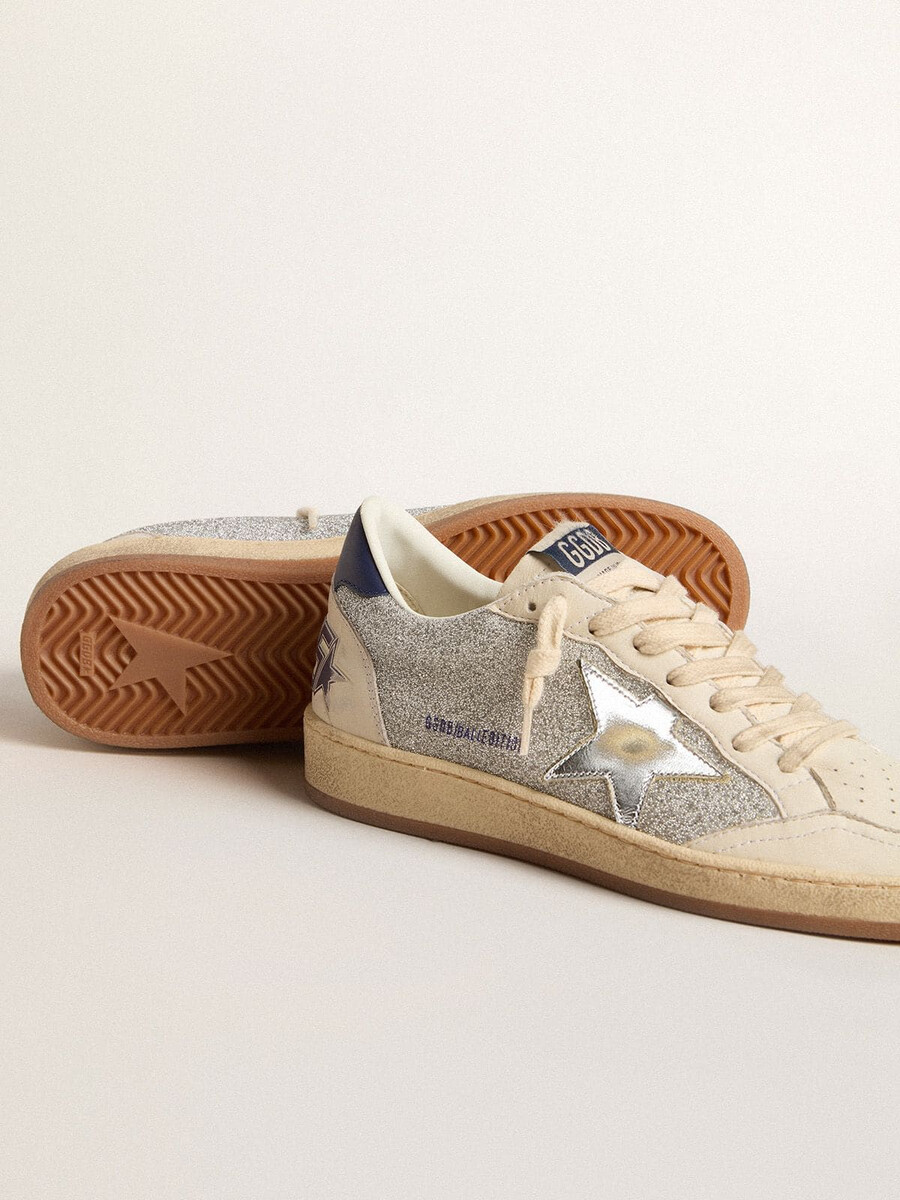ball star ltd damenschuh aus swarovski-kristallen und leder mit goldlaminiertem stern