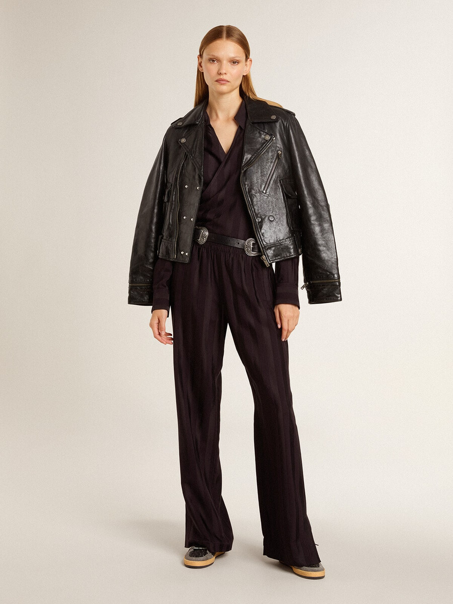 damen-ballstar in glitzer mit lederstern und fersenlasche aus metallic-leder