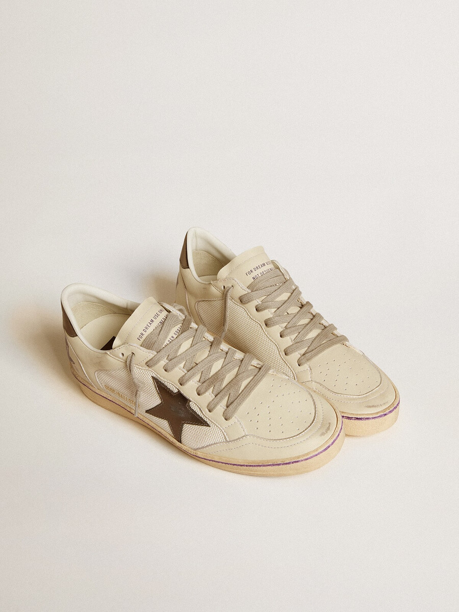 ball star aus mesh und leder mit metallischem lederstern und fersenlasche
