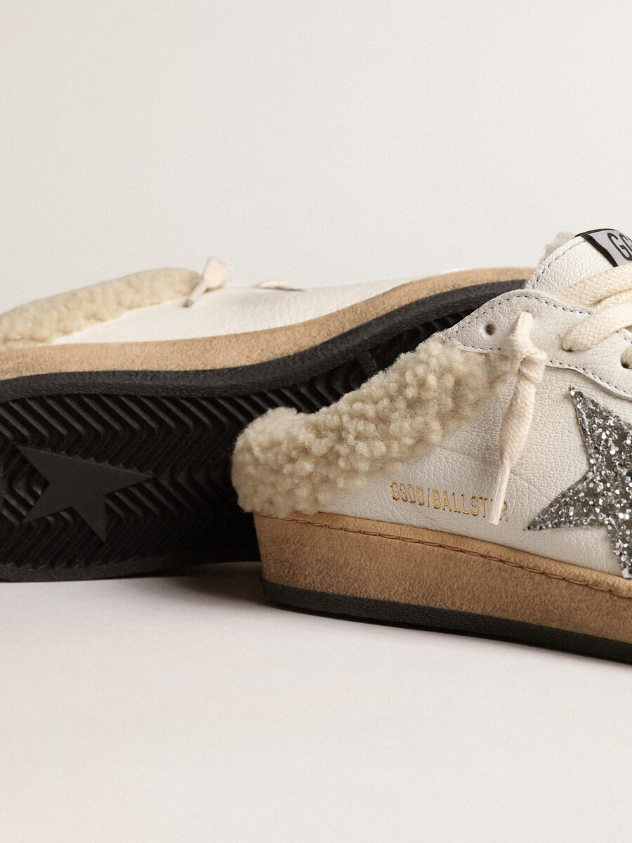 ball star sabots mit glitzerstern und lammfellfutter