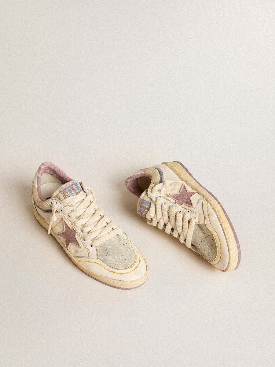 ball star damenschuh aus nappaleder mit mauvefarbenem tpu-stern und leder-fersenlasche