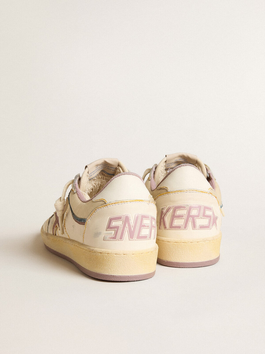 ball star damenschuh aus nappaleder mit mauvefarbenem tpu-stern und leder-fersenlasche