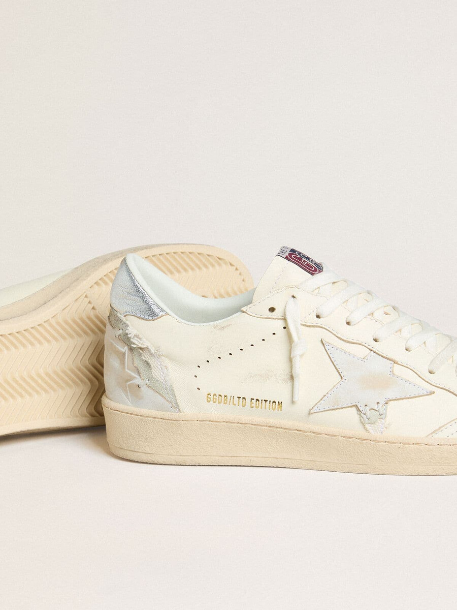 damen-ballstar ltd mit patchwork-stern und fersenlasche aus metallic-leder
