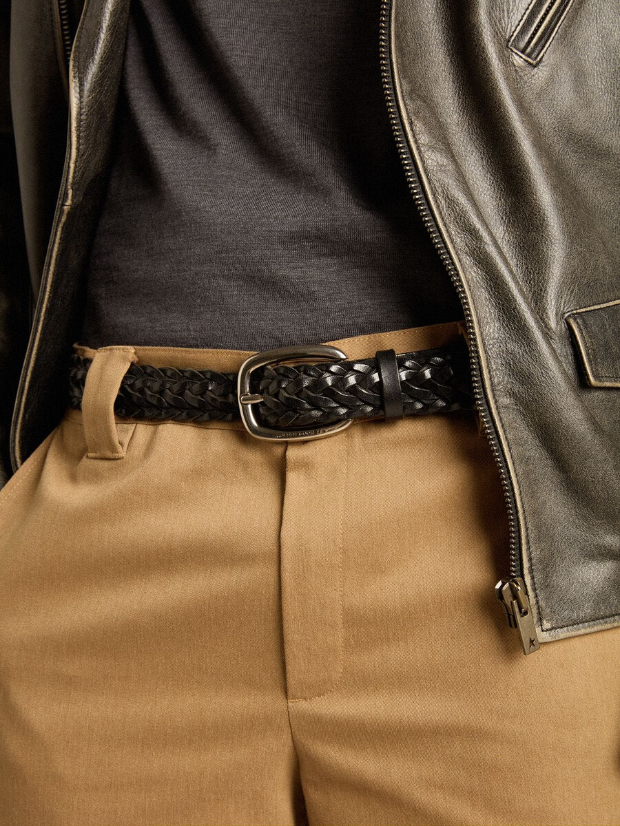 schwarzer ledergürtel für herren