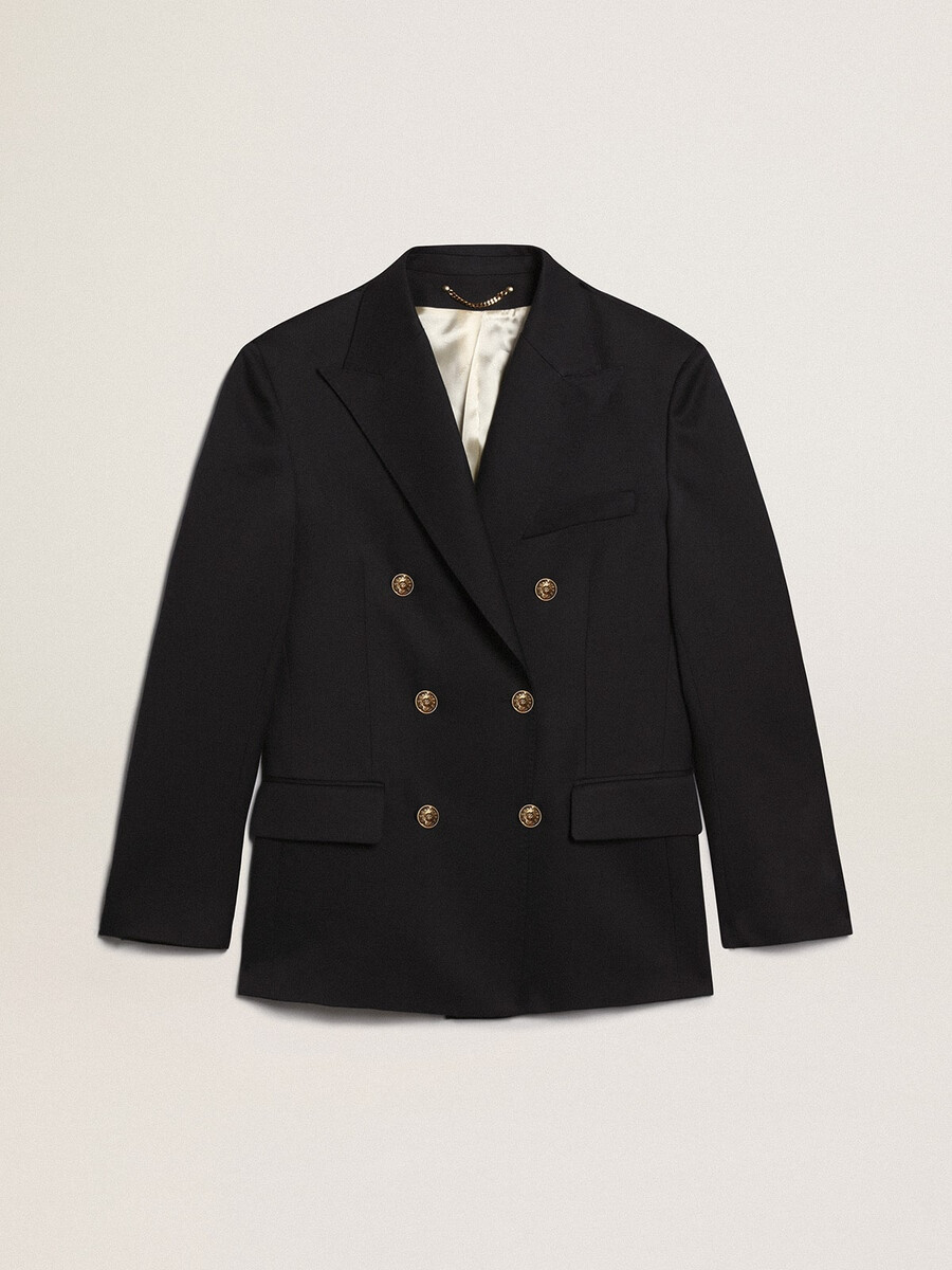 dunkelblauer zweireihiger herrenblazer