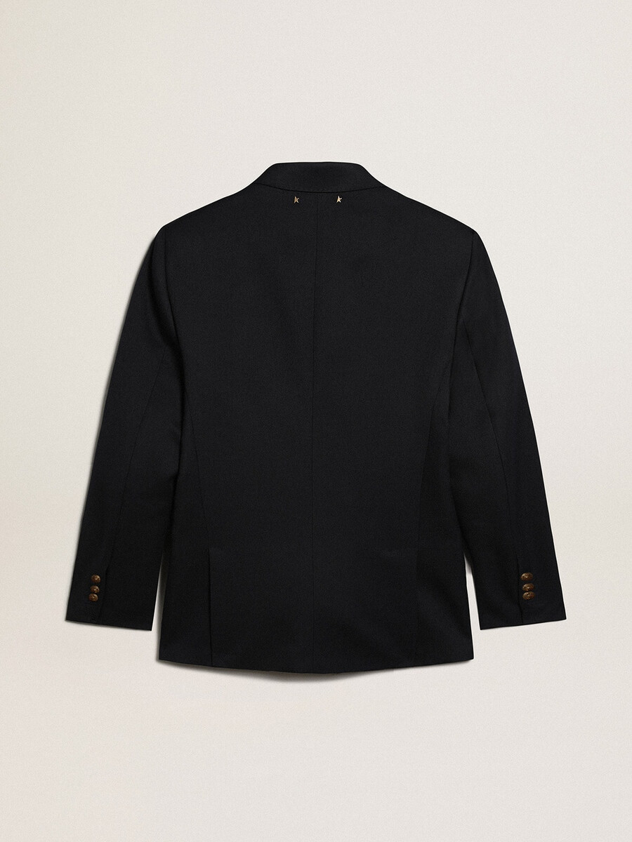 dunkelblauer zweireihiger herrenblazer