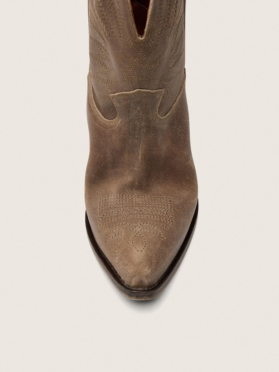 graue damen-stiefeletten „wish star aus wildleder mit sternenstickerei