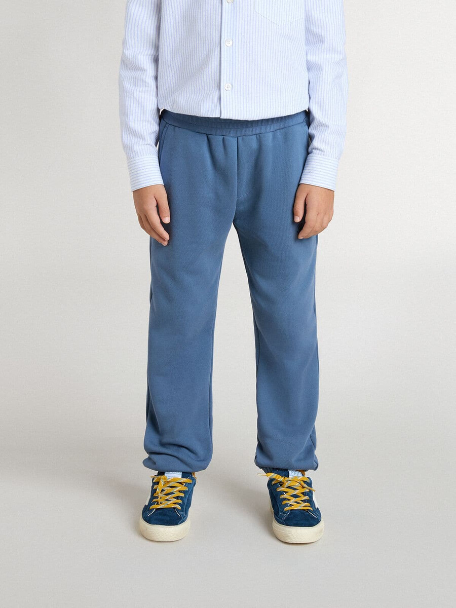 blaue kinder-jogginghose mit stickerei