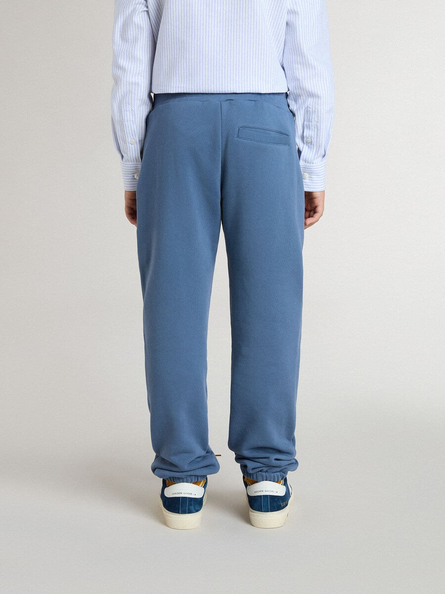 blaue kinder-jogginghose mit stickerei