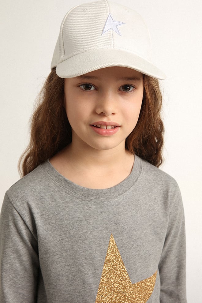 weiße baseballkappe für kinder mit stern