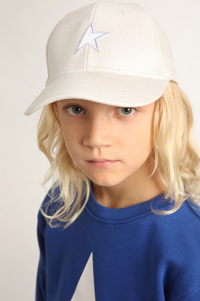 weiße baseballkappe für kinder mit stern