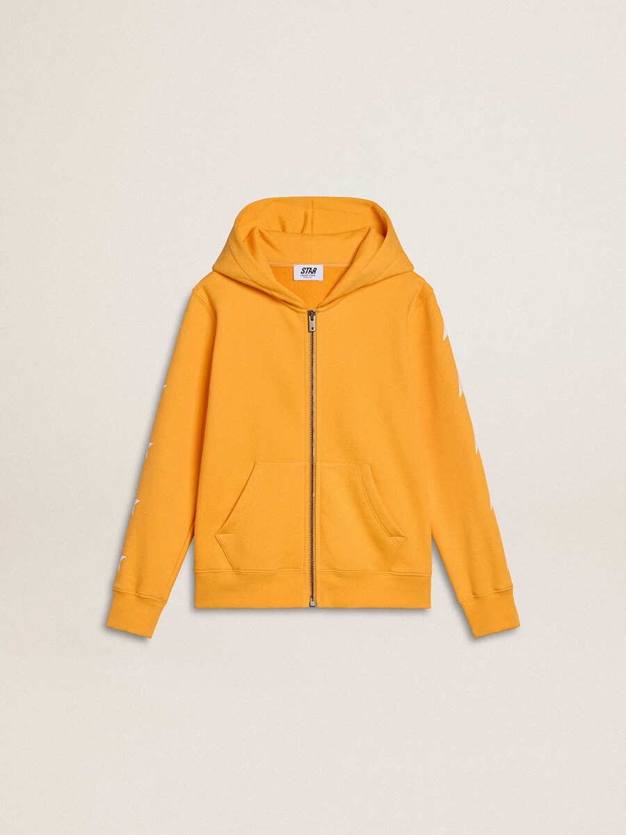 orangefarbenes sweatshirt für jungen mit reißverschluss
