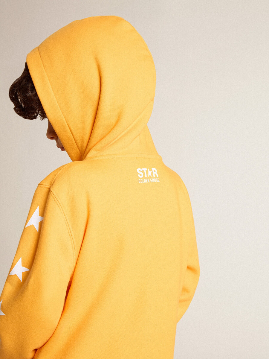 orangefarbenes sweatshirt für jungen mit reißverschluss