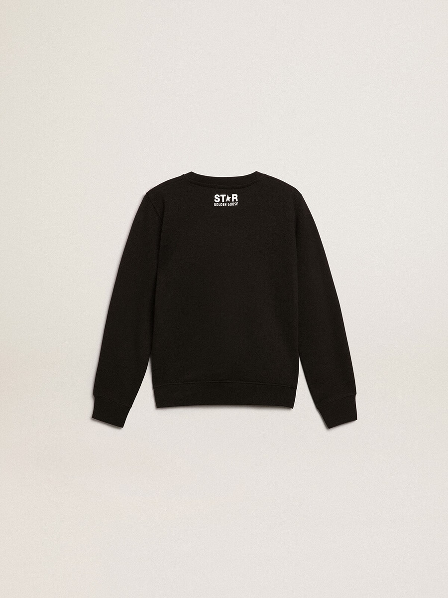 schwarzes sweatshirt für jungen mit weißem maxi-stern auf der vorderseite