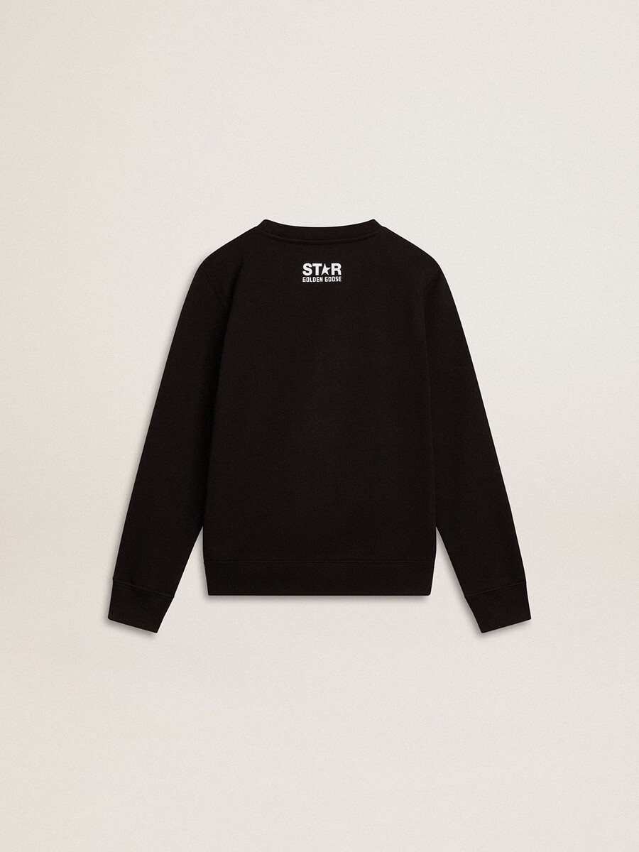 schwarzes sweatshirt für jungen mit weißem maxi-stern auf der vorderseite