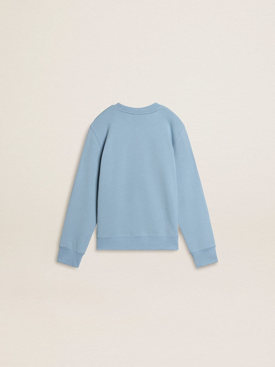 hellblaues sweatshirt für jungen mit schriftzug auf der vorderseite