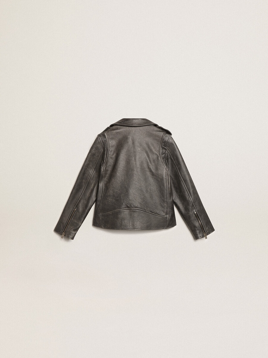 bikerjacke für jungen aus used-leder