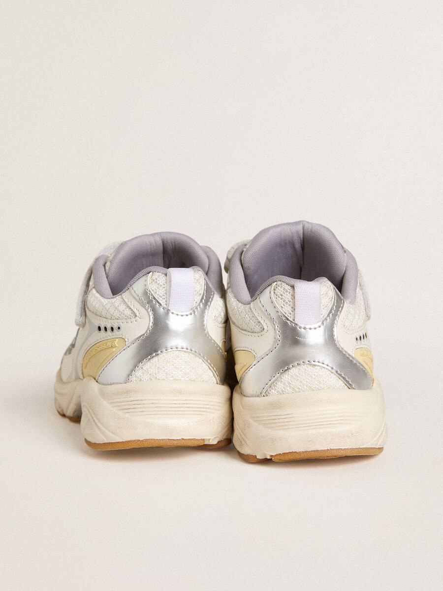 junior lightstar aus weißem leder und mesh mit weißem lederstern