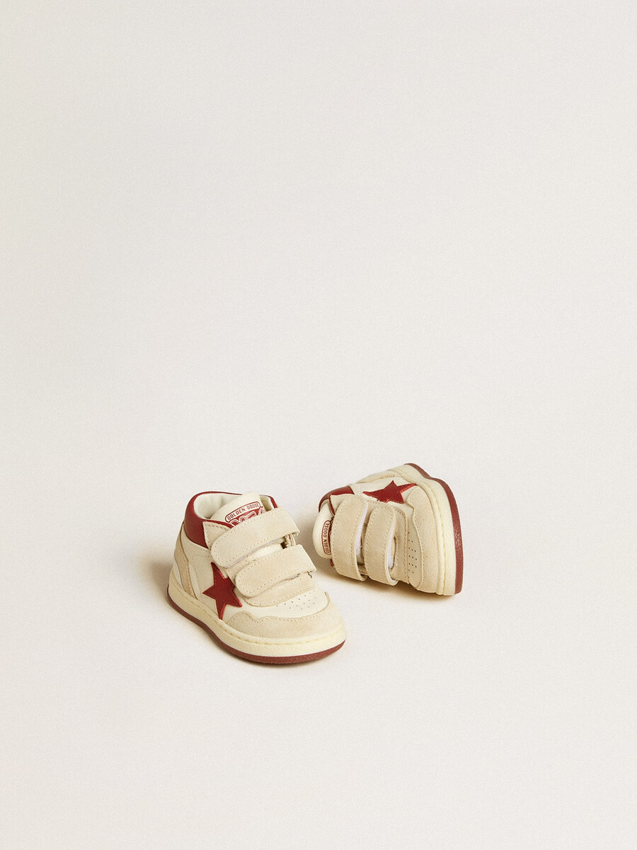 june junior aus nappa- und wildleder mit rotem lederstern und fersenlasche