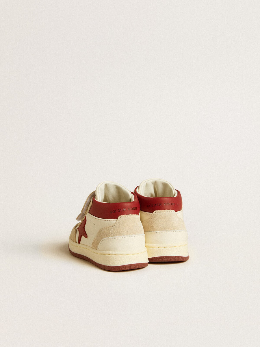 june junior aus nappa- und wildleder mit rotem lederstern und fersenlasche