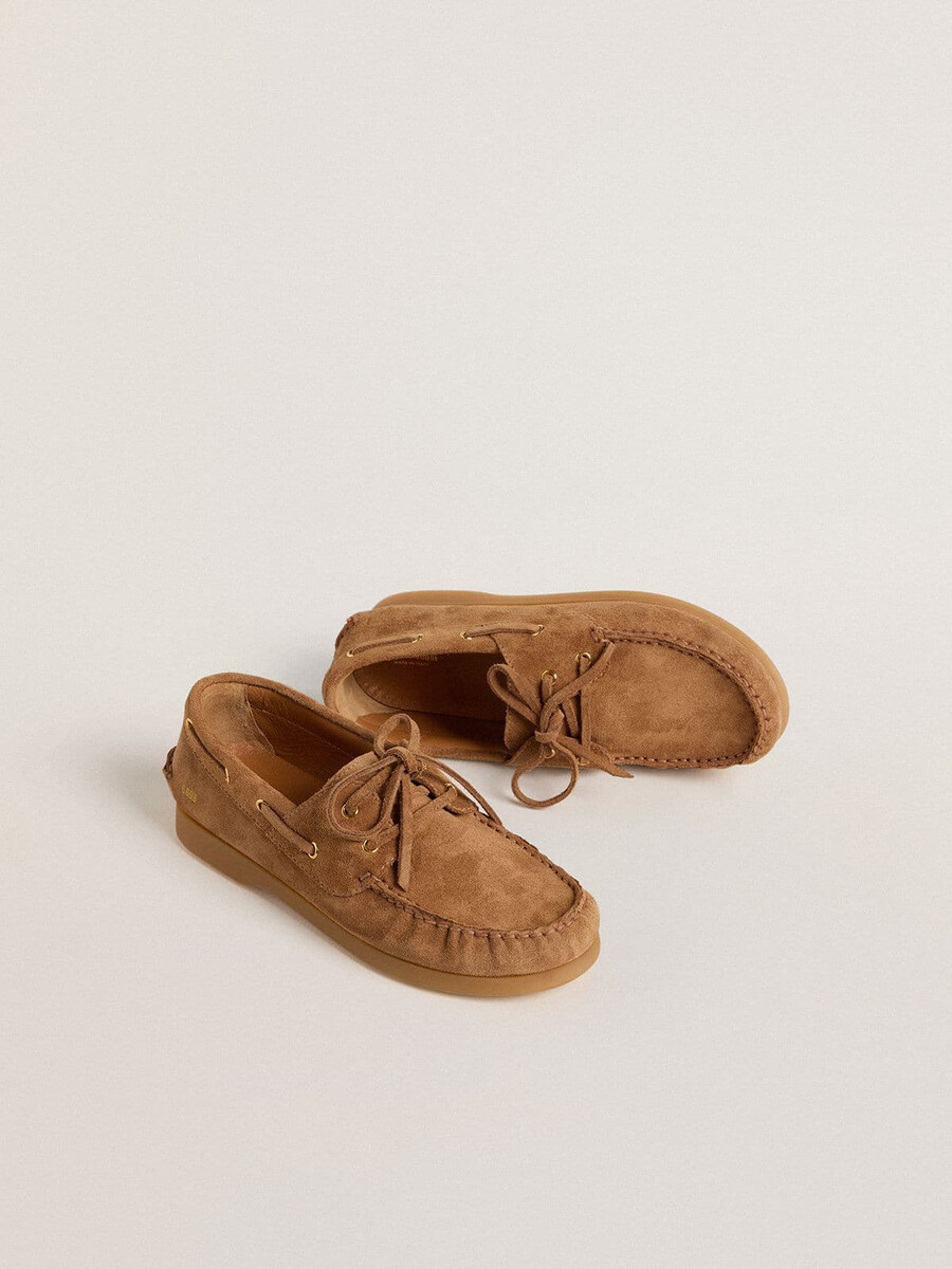 junior cruise loafer aus hellbraunem wildleder