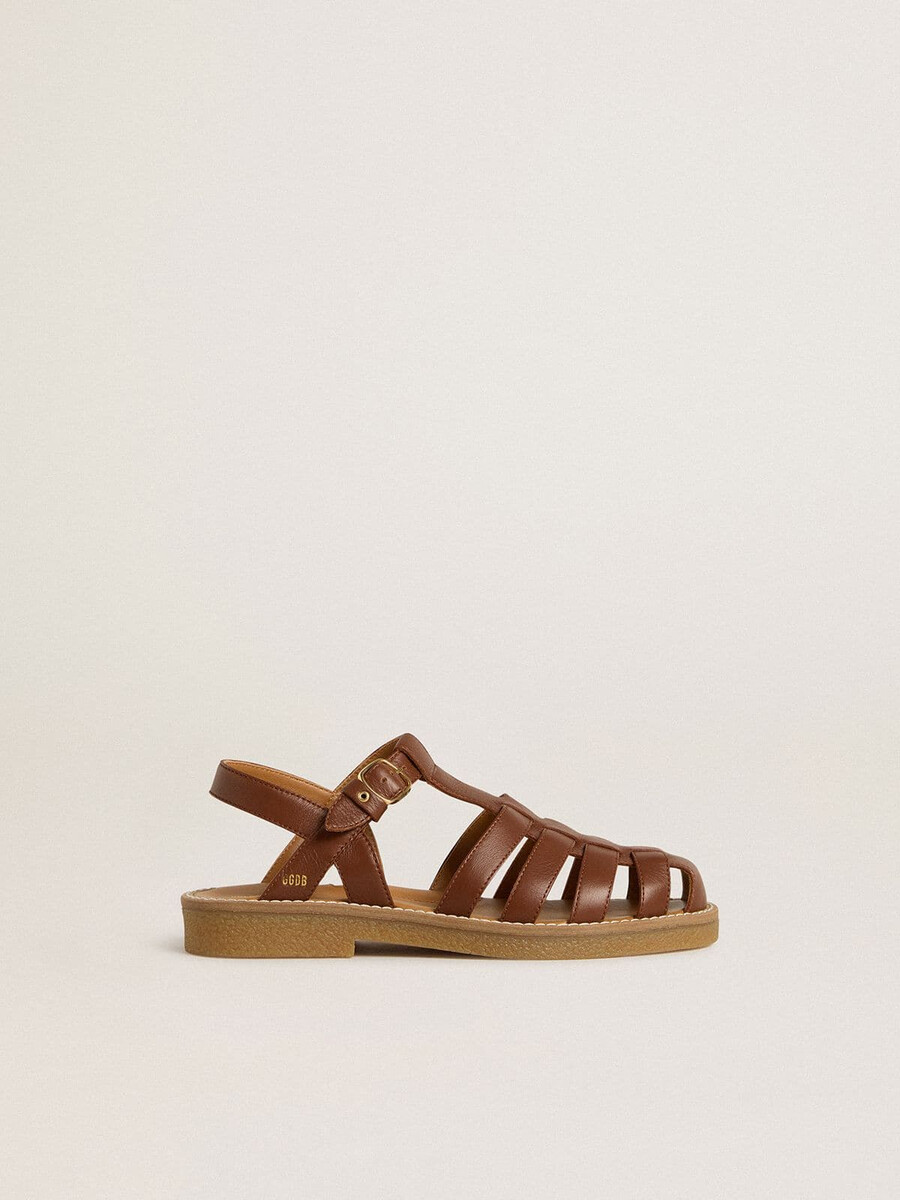 maxime junior sandalen aus braunem leder