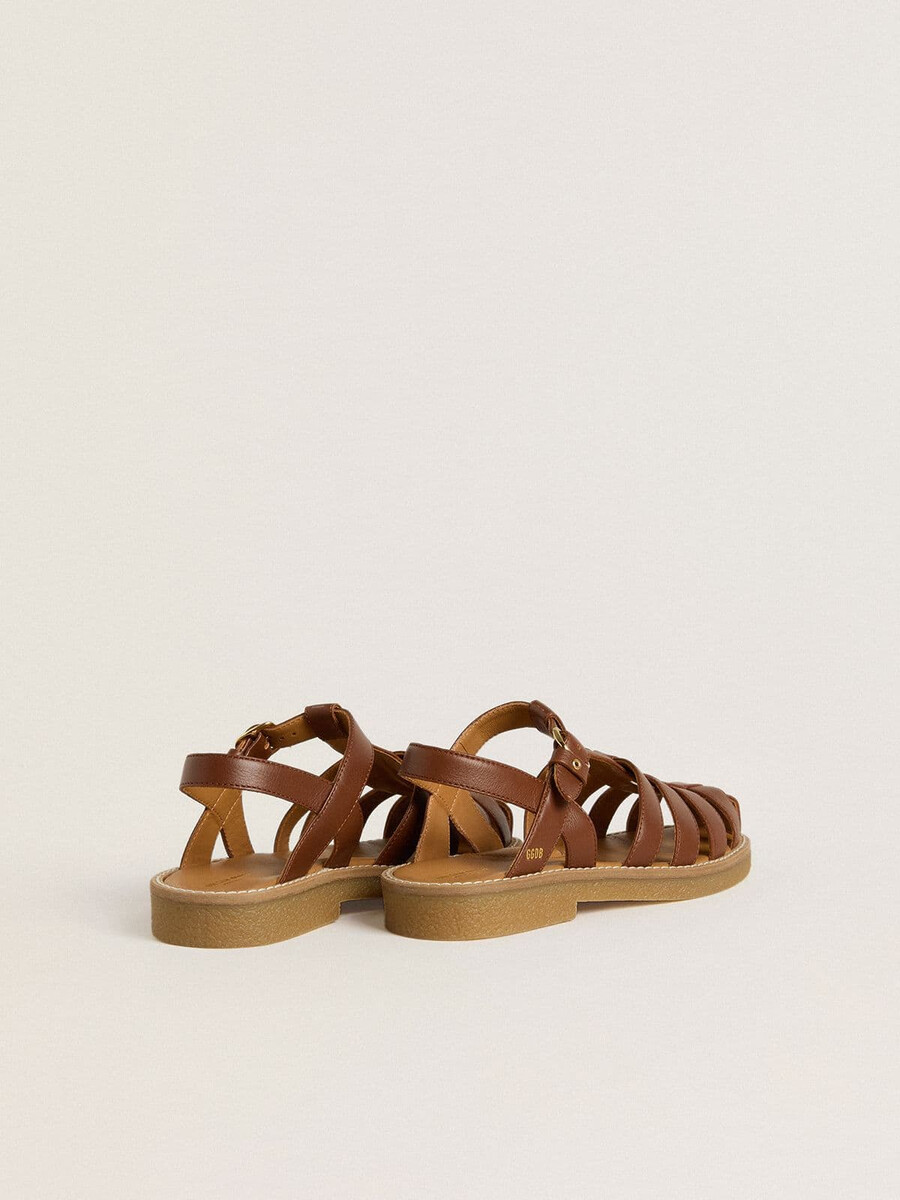 maxime junior sandalen aus braunem leder
