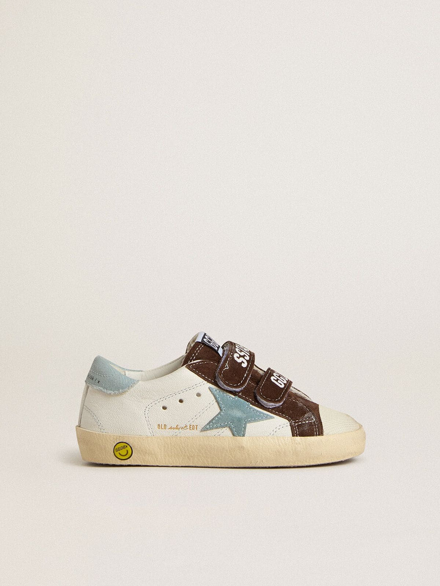 old school young in nappa mit hellblauem wildlederstern und braunen wildledereinsätzen