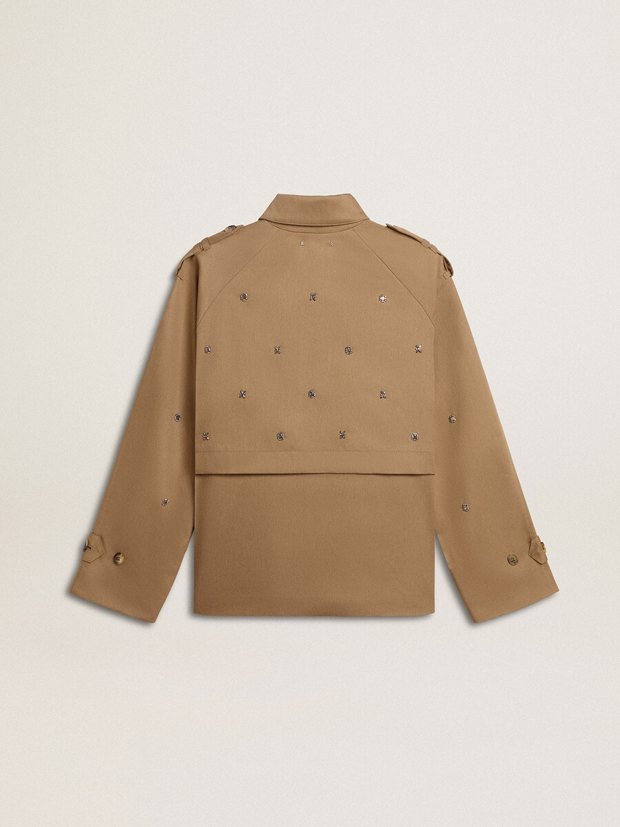 oversize-trenchcoat für damen mit kristallen