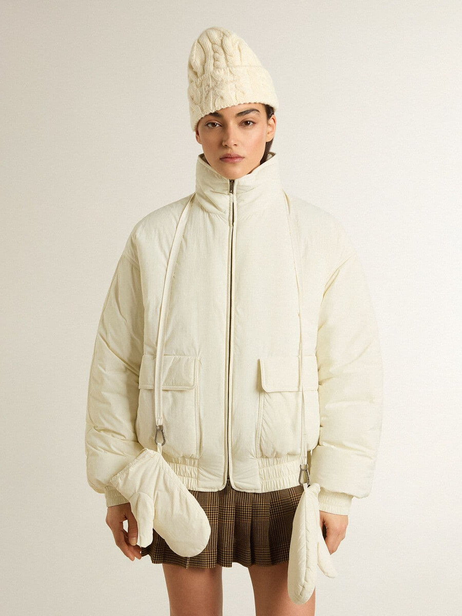 damen-steppjacke in creme