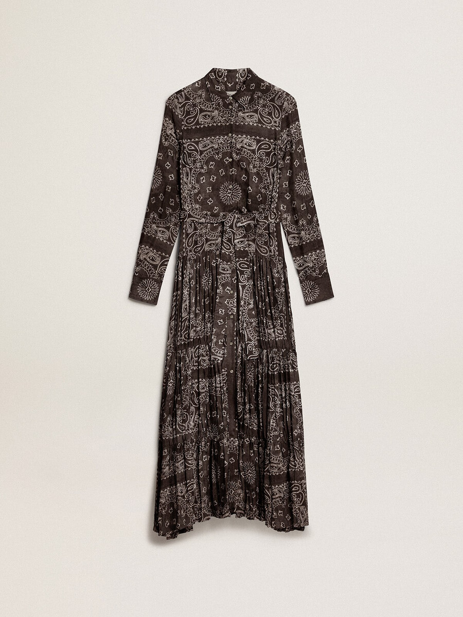 anthrazitgraues hemdkleid mit paisleymuster