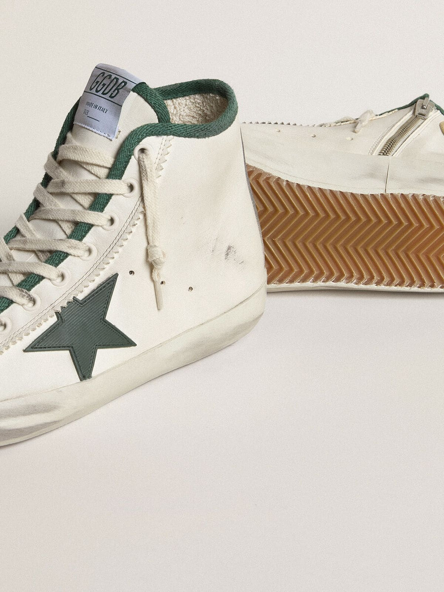 francy ltd damenschuh aus nappaleder mit grünem gummistern