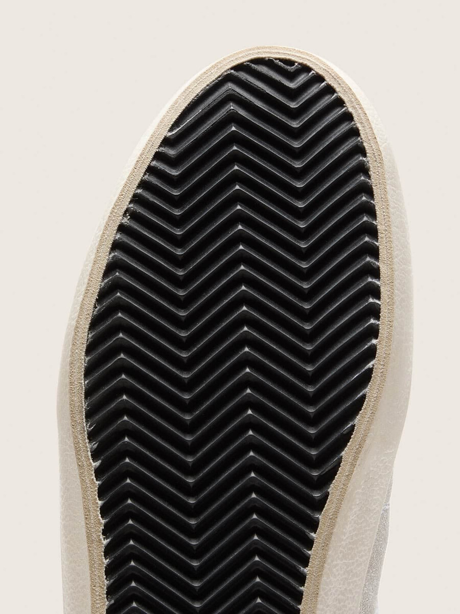 damen-sneaker soul star aus beigefarbenem wildleder mit weißer leder-fersenlasche