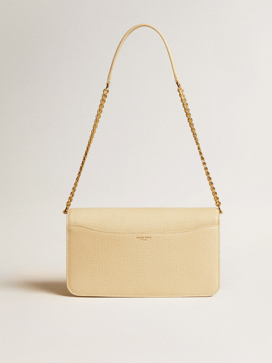 gioia-tasche aus vanillefarbenem schafsleder mit goldenen details