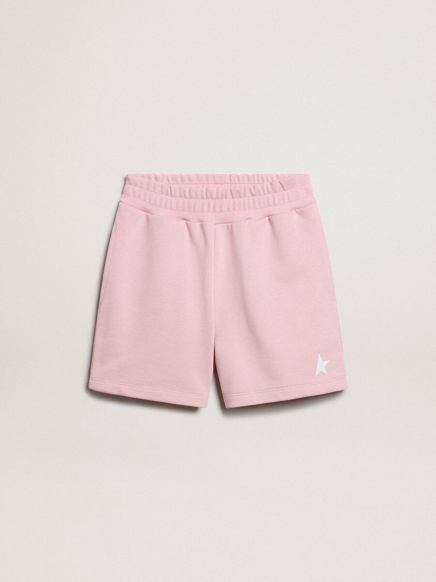 mädchenshorts in rosa mit weißem stern