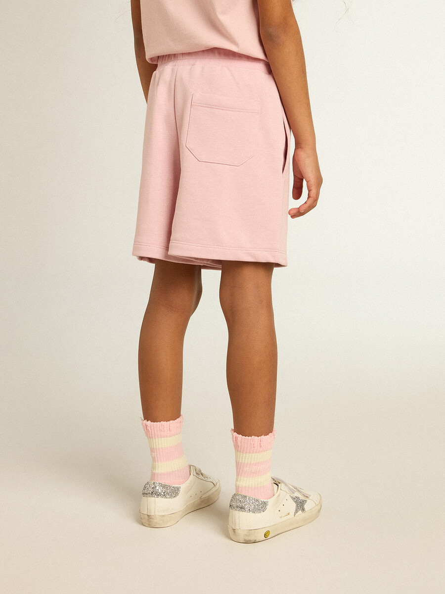 mädchenshorts in rosa mit weißem stern