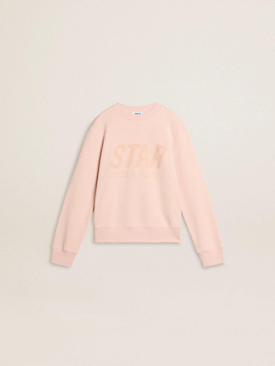 mädchen-sweatshirt in rosa mit rosa schriftzug auf der vorderseite