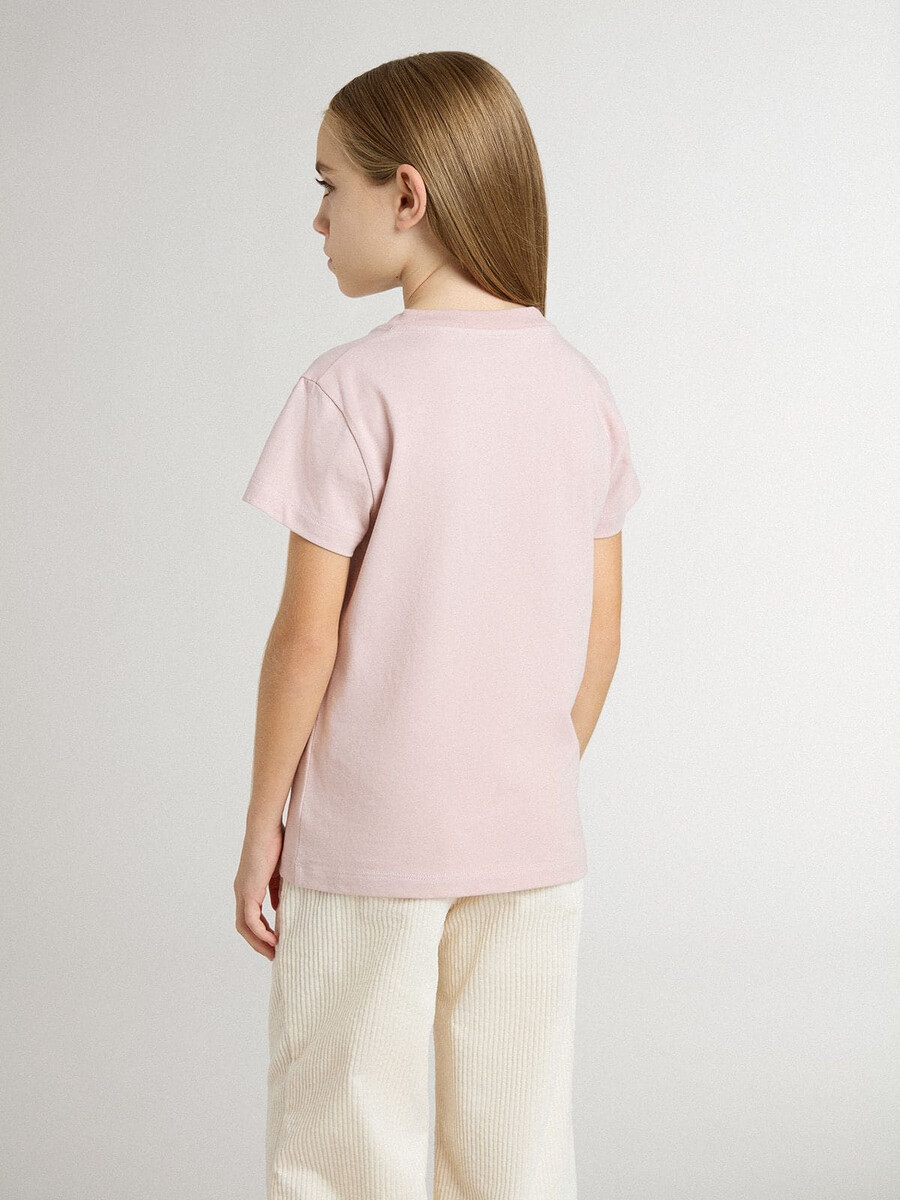 mädchen-t-shirt in rosa mit weißem aufdruck