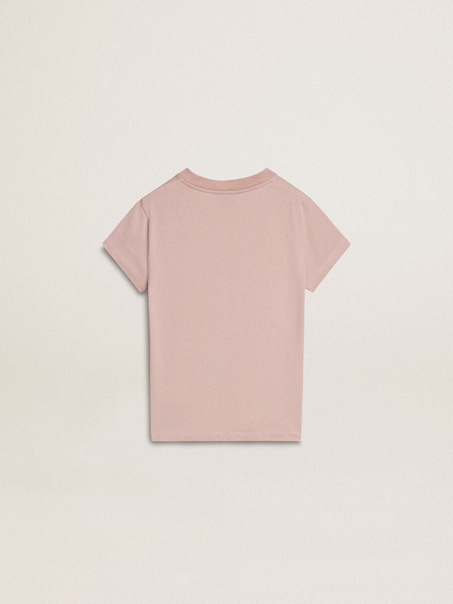 mädchen-t-shirt in rosa mit weißem aufdruck